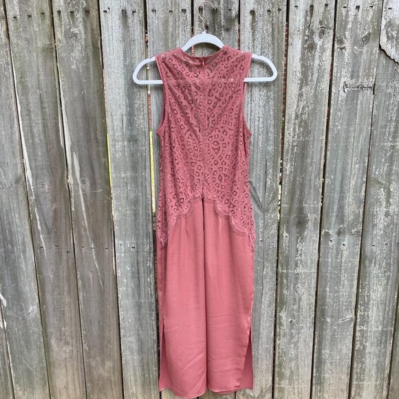 Keepsake the Label Lace Midi Dress Size Small Pink Blush Sleeveless High Neck - Picture 5 of 10